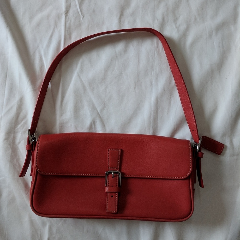 Authentic Red Coach Shoulder Bag EUC
